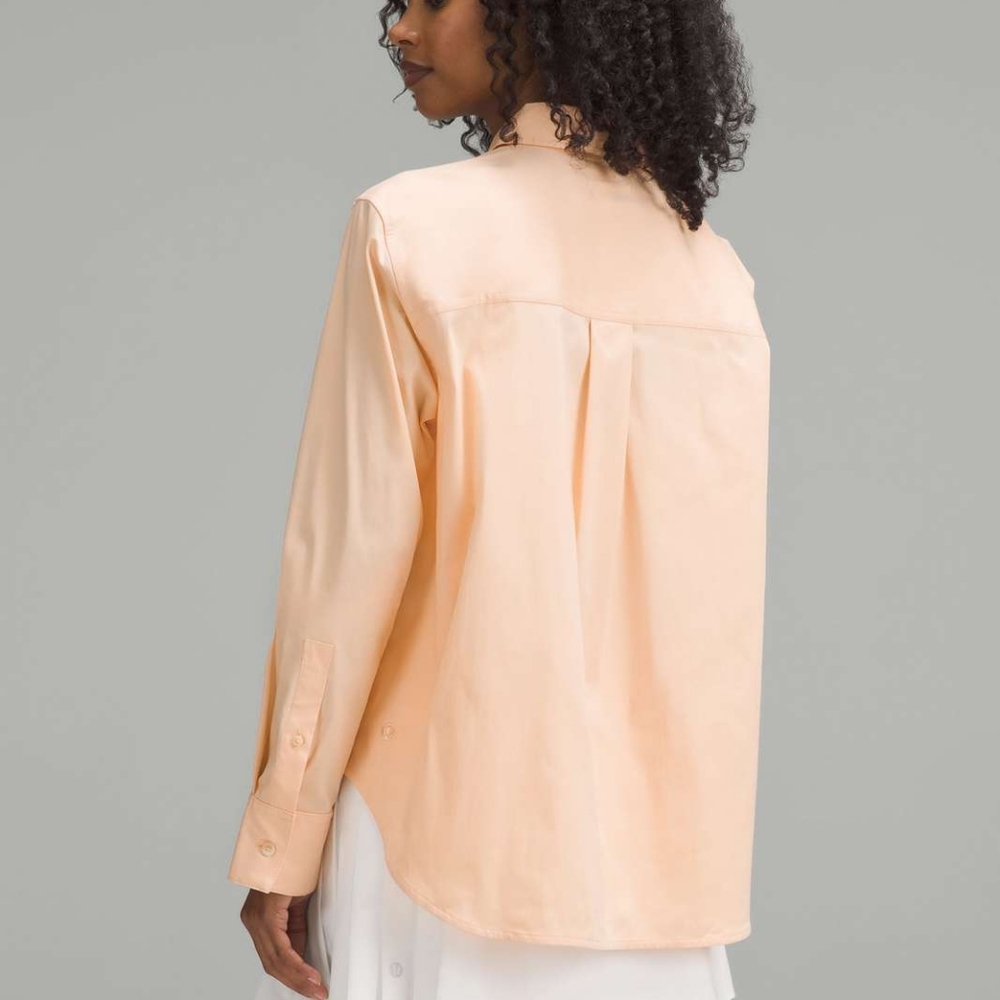 Lululemon Women's Cotton Blend Poplin Button Down Shirt NWT Size Small (PCHB) - Picture 2 of 13